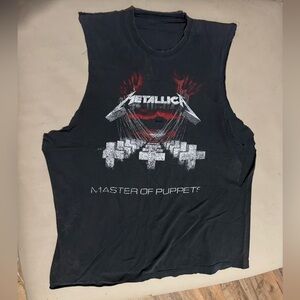 Metallica Master of Puppets Black T-Shirt Vintage Heavy Metal Band XL Distressed